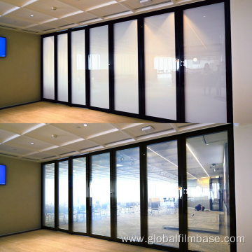 Hotel use electronic film switchable smart glass